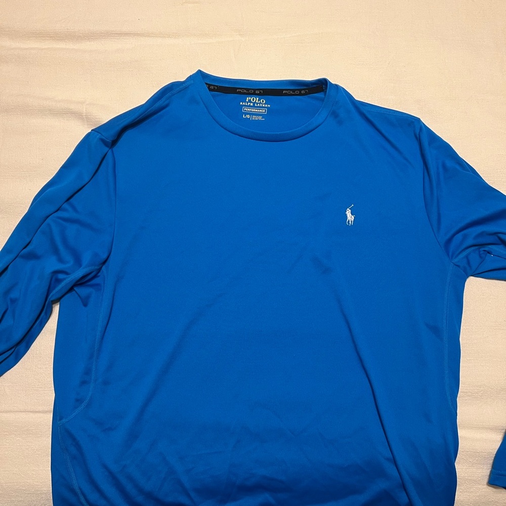 Polo by Ralph Lauren Men's Vibrant Blue Long Sleeve Tee
